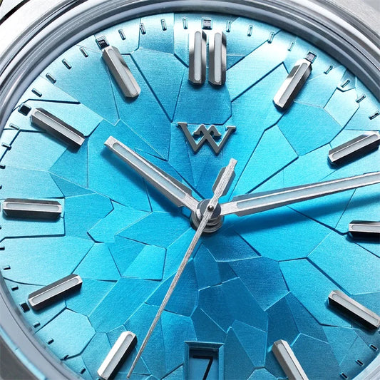 Luckacco WM Watch Automatic Mechanical Men Watches NH35 Sapphire Glacier Collection 100M Water Resistant Man Welly Merck Watch WM226