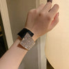 Luckacco New diamond inlaid leather alloy elastic bracelet for women, fashionable and high-end, full diamond bracelet
