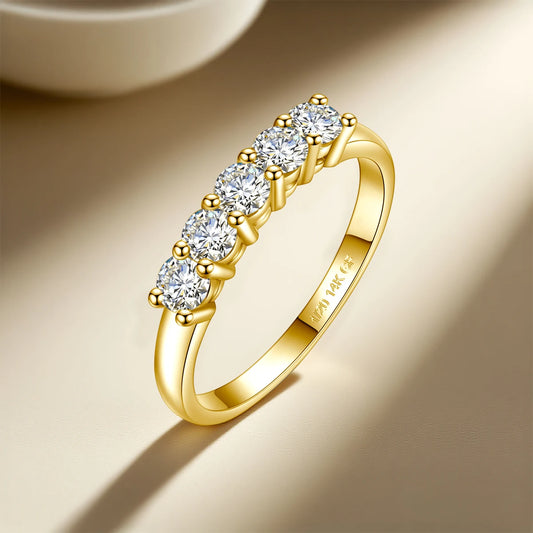 Luckacco Szjinao 14K Gold Filled Rings For Woman 1.0CT 3.5mm Moissanite Diamond Wedding Jewelry No Tarnish Engagement Lady Gift