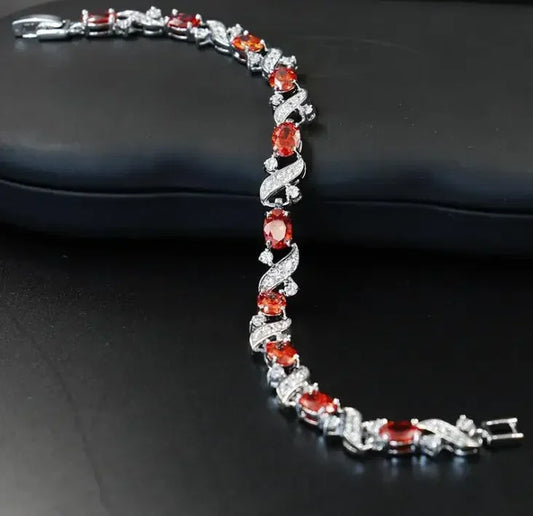 Luckacco Exquisite Shiny Tennis Ball Shape Crystal Zircon Bracelet for Women Fashion Evening Party Jewelry Girls Gift