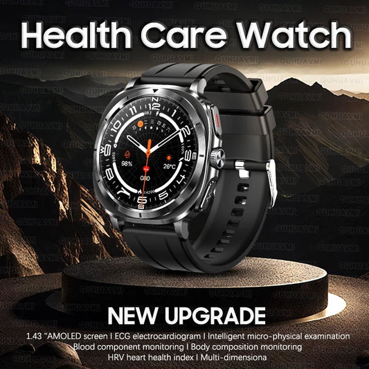 Luckacco 2025 New High-End Health Care Watch 7 Ultra Smart Watch Men ECG+PPG Uric Acid Blood lipids Body analysis BT Call NFC Smartwatchs