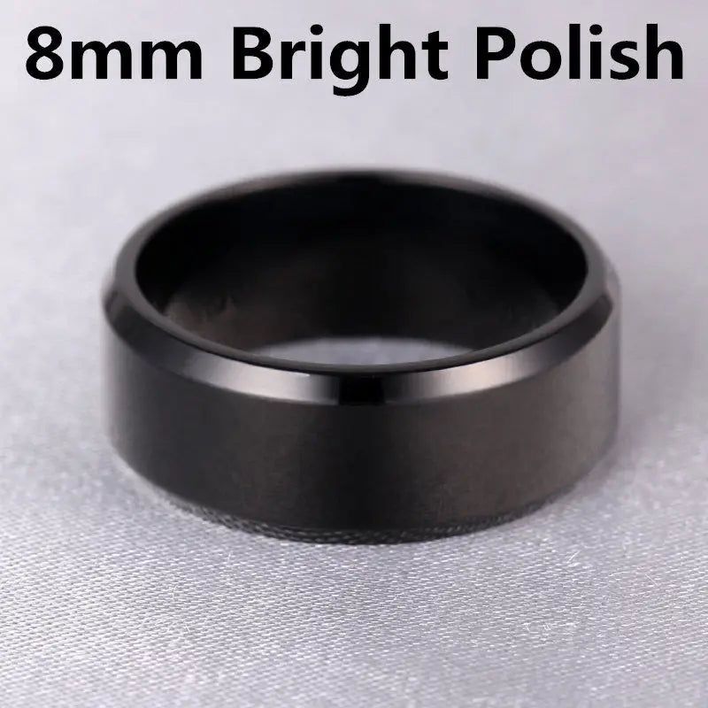 luckacco 4-8mm dull polish silver color titanium ring for men and women personalized ring customize engraved