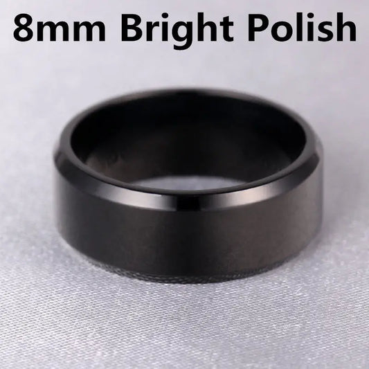 Luckacco 4-8mm Dull Polish Silver Color Titanium Ring For Men and Women Personalized Ring Customize Engraved