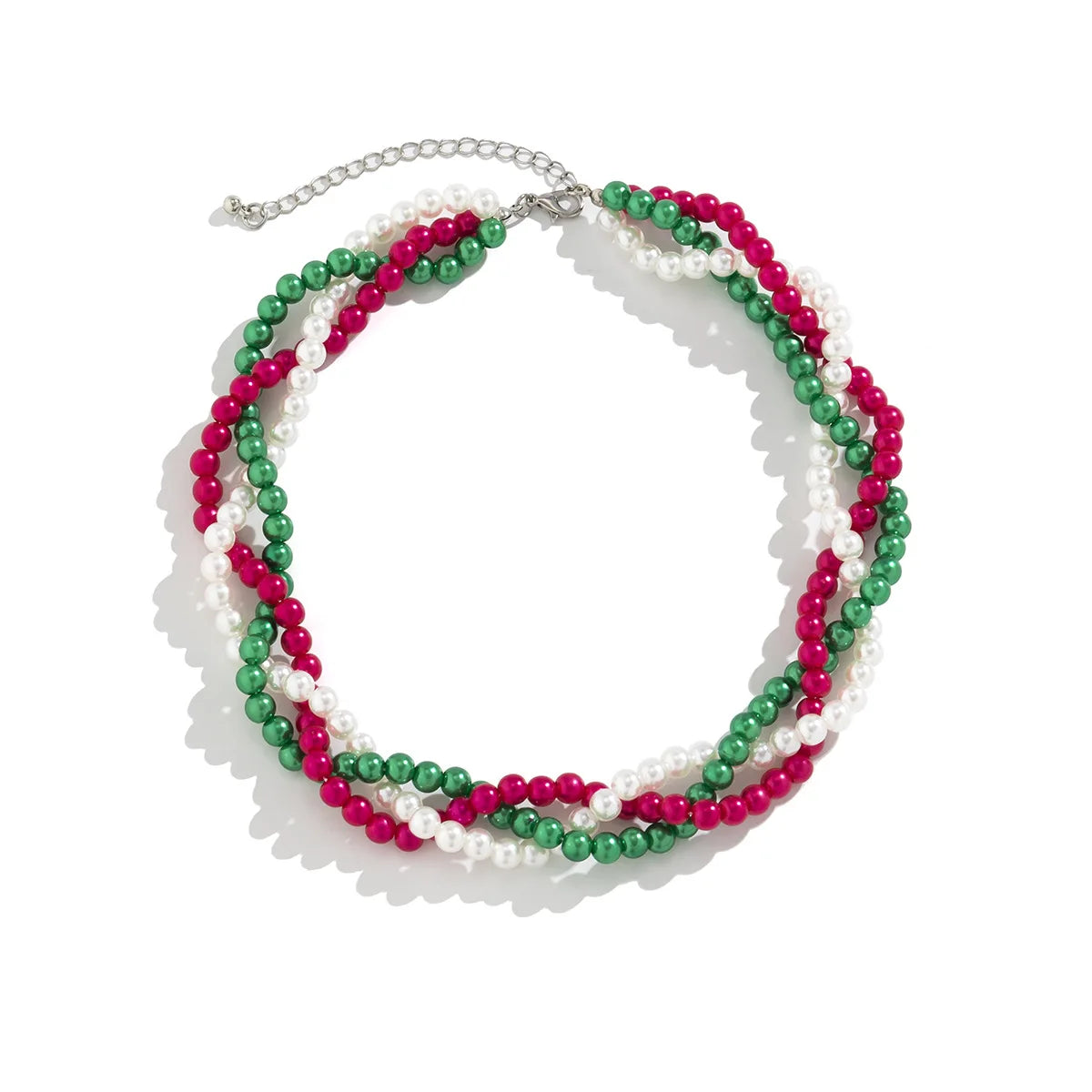 luckacco multi-layer white imitation pearl necklace bead  chain punk ladies wedding short clavicle necklac girl charm banquet jewelry