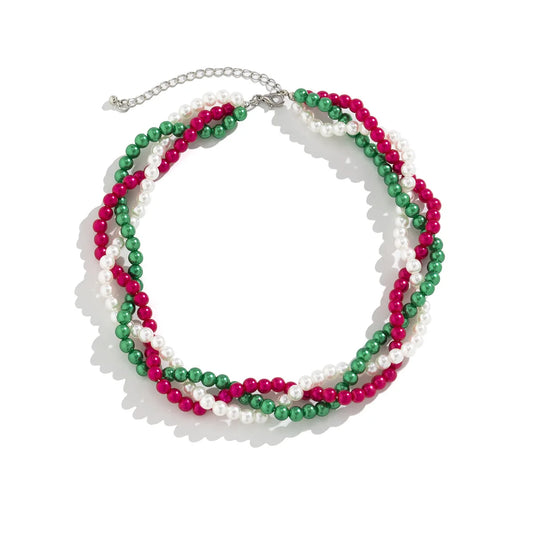 Luckacco Multi-Layer White Imitation Pearl Necklace Bead  Chain Punk Ladies Wedding Short Clavicle Necklac Girl Charm Banquet Jewelry