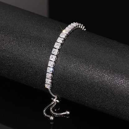 Luckacco daily picks Adjustable Draw Bracelet for Women Full Bling Crystal Cubic Zirconia Exquisite Female Hand Accessories Statement Jewelry