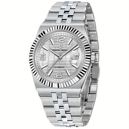 Luckacco New 40mm Mechanical Watch PAGANI DESIGN Men Watches Stainless Steel 100M Waterproof Wristwatch Sapphire Glass Clock Reloj Hombre