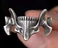 luckacco yhpup2pcs vintage gothic steel skull mask rings skull mask design alloy finger rings set for men women  creative punk mens rings