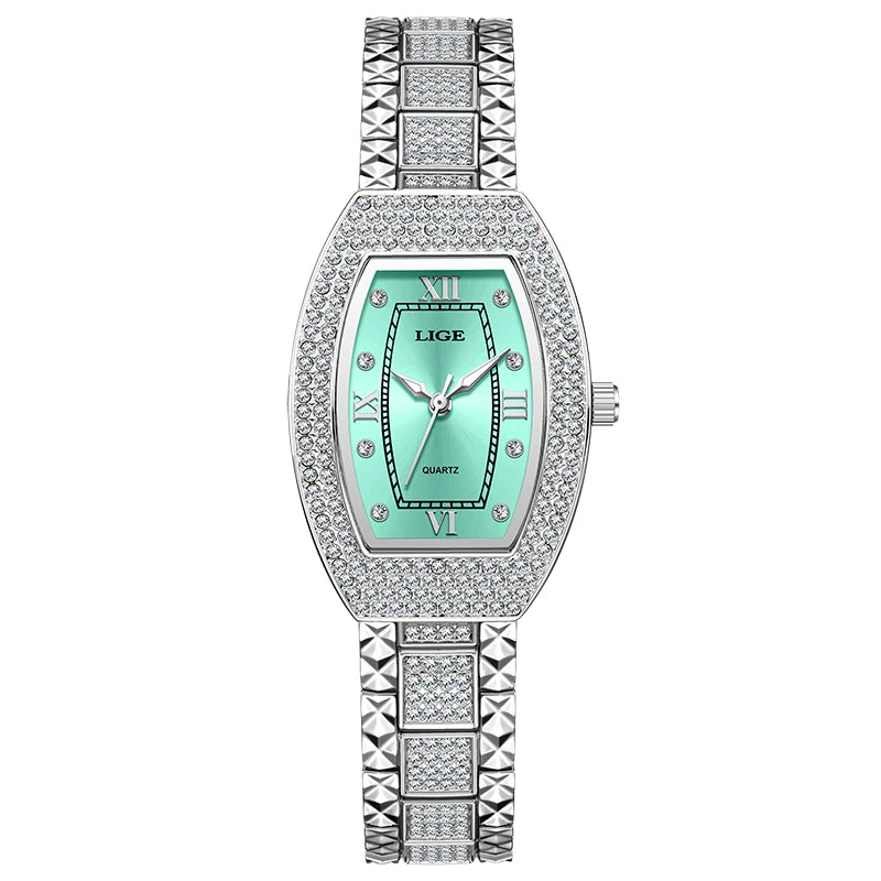 luckacco lige new original design luxury diamond watch for women elegant watches fashion out sport stainless steel waterproof mille clock