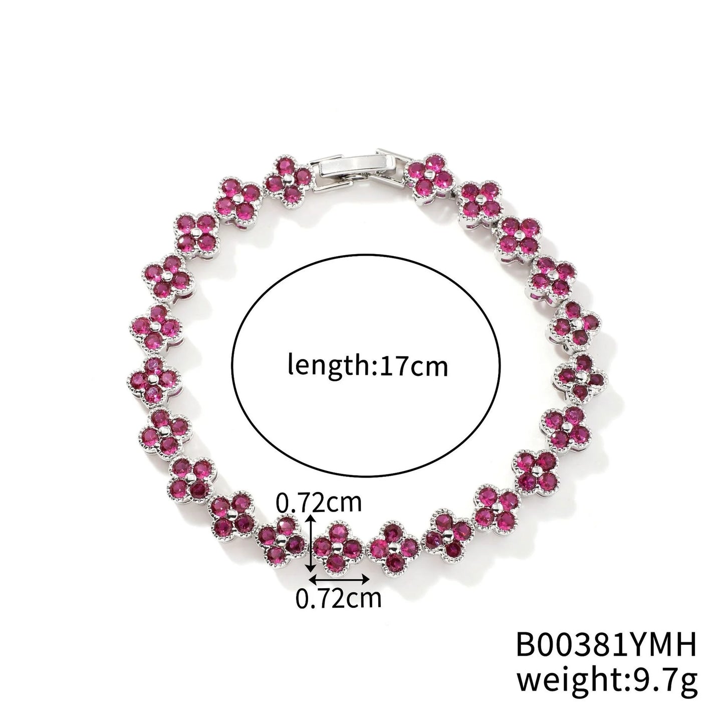luckacco classic fashion colored crystal flower lucky bracelet women personalized new stainless steel bracelet party jewelry accessories