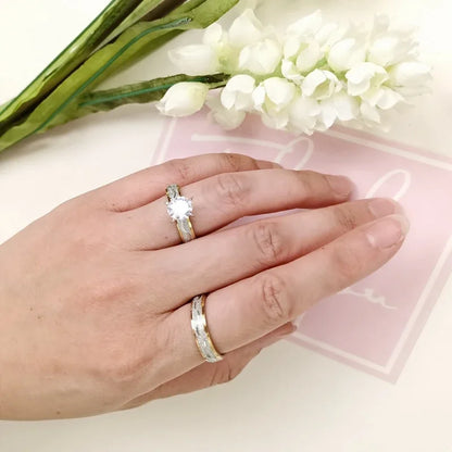 Luckacco 4mm Couple Lover Engagement Rings for Women Men Stainless Steel Ring with Zircon Korean Style Jewelry for Wedding WC033