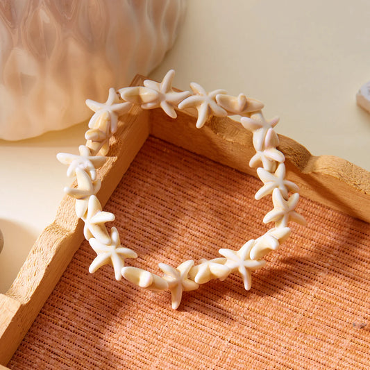 Luckacco Bohemian Imitation Shell Beads Bracelet For Women Sea Star Turtle Woven Rope Bracelet Handmade Friendship Beach Holiday  Jewelry