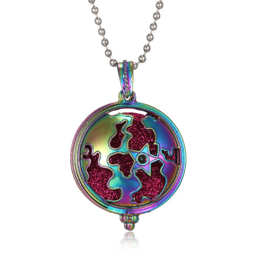 Luckacco New Colorful Aromatherapy Necklace Vintage Flower Butterfly Tree Owl Essential Oil Diffuser Necklace Perfume Lockets Pendants