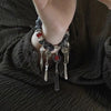 Luckacco Vintage Black Beaded Tassel Bracelets for Women Men New Chinese Ethnic Style Moon Handmade Beads Bracelets Jewelry Party Gifts