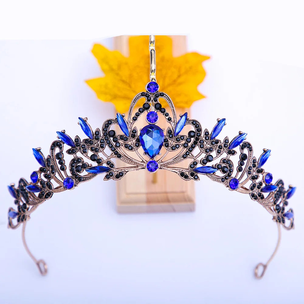 luckacco bridal headwear purple-colour women's grand party crown birthday tiaras