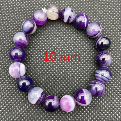 Luckacco 6/8/10 mm Dreamlike Purple Pink Agate Beaded Bracelet Natural Stone Gradient Style Beads Bracletes for Women Hand Jewelry Gift