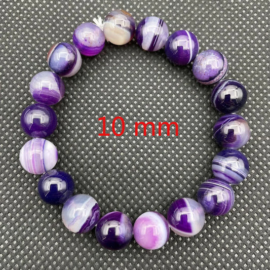 Luckacco 6/8/10 mm Dreamlike Purple Pink Agate Beaded Bracelet Natural Stone Gradient Style Beads Bracletes for Women Hand Jewelry Gift