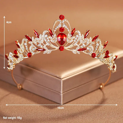 Luckacco Bridal Headwear Purple-Colour Women's Grand Party Crown Birthday Tiaras
