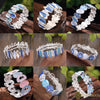 Luckacco Fashion Drip Oil Geometric Elastic Bracelet for Women Accessories New Trendy Silver Color Bangle Daily Party Prom Jewelry Gifts