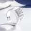 New European and American fashion adjustable big men S925 sterling silver ring domineering men's diamond ring classic four claw ring Luckacco jewelry and watch Luckacco jewelry and watch - S9