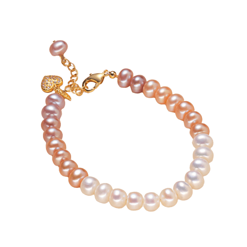 Pearl bracelet hand chain with heart pendant - Pearl bracelet - Luckacco Jewelry and Watch Store