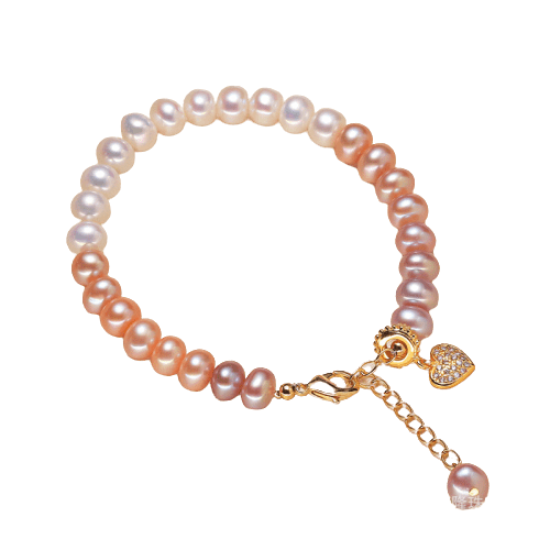 Pearl bracelet hand chain with heart pendant - Pearl bracelet - Luckacco Jewelry and Watch Store