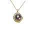 Pearl necklace: Freshwater pearl 10-13mm purple Edison Pearl Pendant + silver plated flower shape accessories