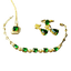Grandmother emerald necklace, bracelet, earrings, ring 4pcs sets