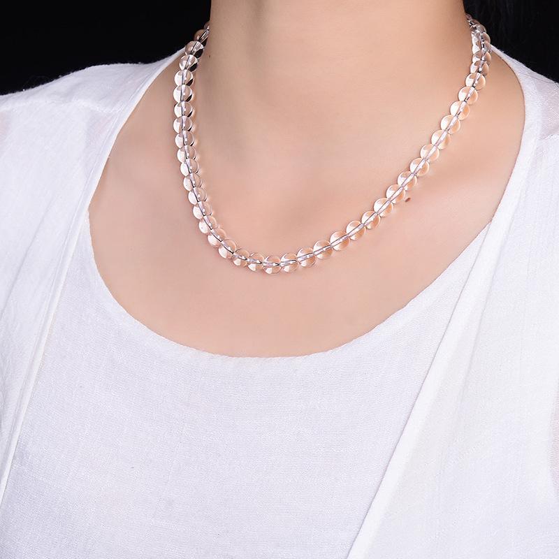 White Crystal Necklace - White Crystal Necklace - Luckacco Jewelry and Watch Store