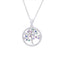 S925 Sterling Silver Lucky Tree Stylish Pendant Stylish round Diamond Crystal Women's Necklace