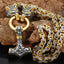 Stainless Steel Square Chain Quake Pendant Men's Titanium Steel Necklace Tide Viking Ornament
