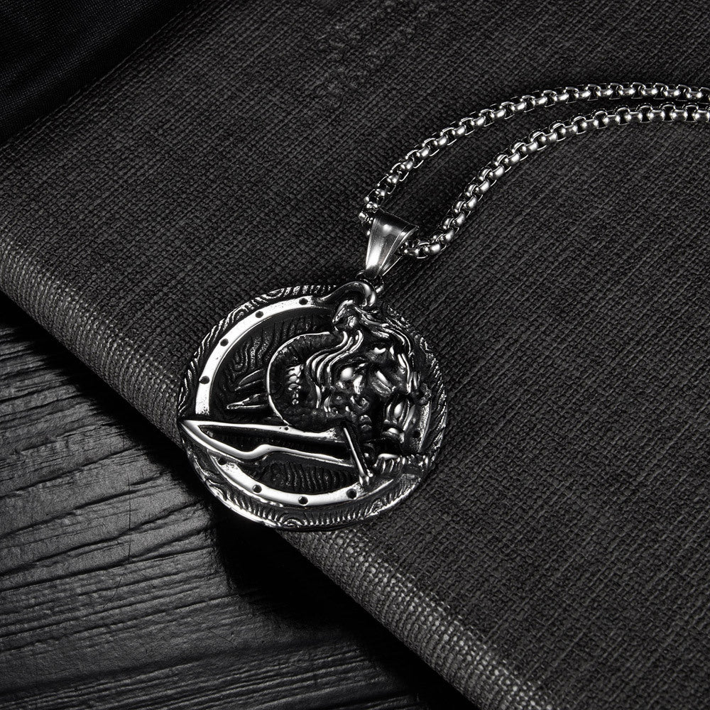 Ornament Viking Warrior Retro Titanium Steel Stainless Steel Pendant Online Influencer Necklace -  - Luckacco Jewelry and Watch Store